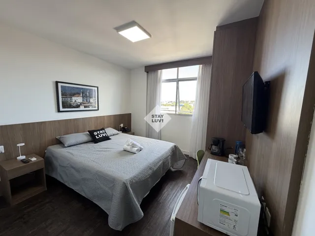 Apartamento moderno mobiliado no centro de São Paulo com vista urbana