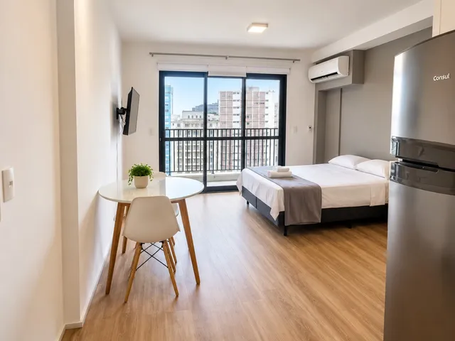 Studio mobiliado para temporada em São Paulo, Studio Aurora #1307 · Conforto e lazer no Centro de SP